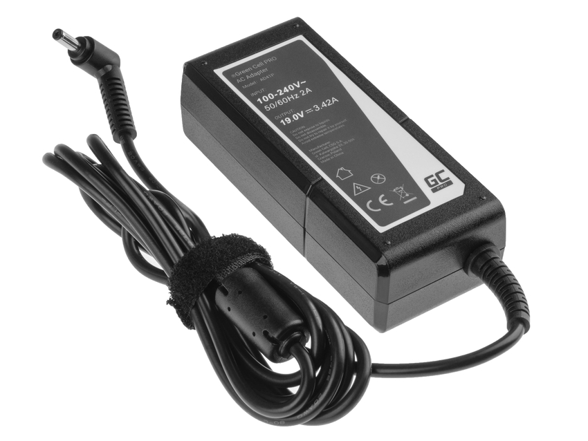 Green Cell PRO polnilec / AC Adapter 19V 3.42A 65W za Asus F553 F553M F553MA R540L R540S X540S X553 X553M X553MA ZenBook UX303L (AD41P)