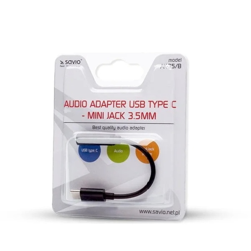 Adapter iz USB C na Audio JACK SAVIO AK-35/B
