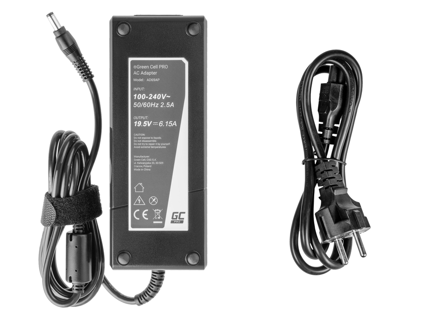Green Cell PRO polnilec / AC Adapter 19.5V 6.15A 120W za Lenovo IdeaPad Y510p Y550p Y560 Y570 Y580 Z500 Z570 MSI GE60 GE70 GP70 (AD69AP)