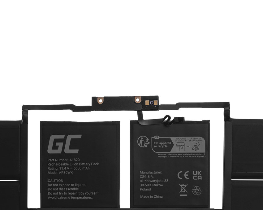 Green Cell baterija A1820 za Apple MacBook Pro 15 A1707 (2016, 2017) (AP30WX)