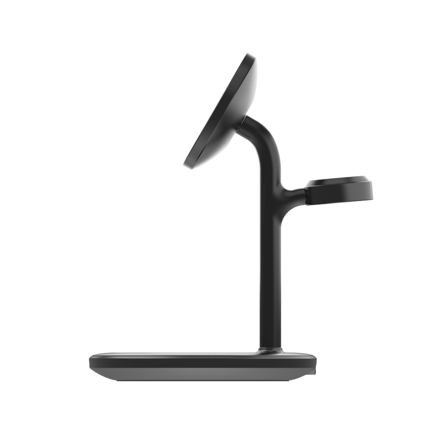 Greencell MagScape Inductive polnilec Stand 3-in-1 MagSafe za iPhone, Apple Watch, AirPods and other wireless headtelefoni (MSST-GC-3IN1-B)