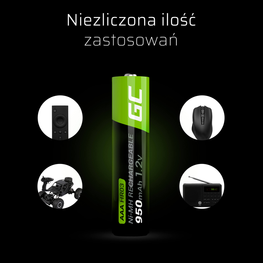 Green Cell 4x AAA HR03 950mAh baterija (GR12)