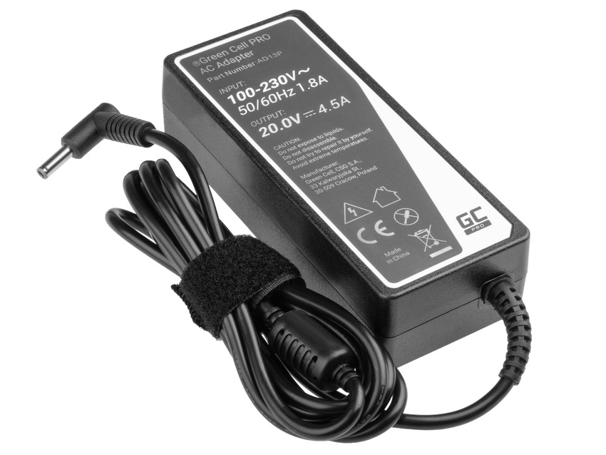 Green Cell PRO polnilec / AC Adapter 20V 4.5A 90W za Lenovo B570 G550 G570 G575 G770 G780 G580 G585 IdeaPad P580 Z510 Z580 Z585 (AD13P)