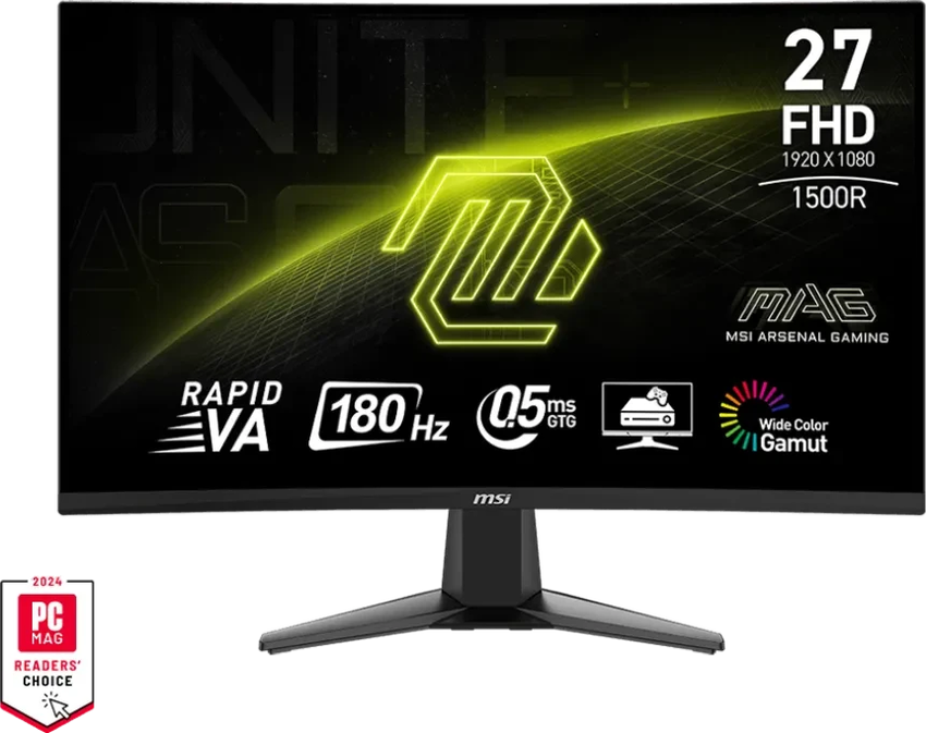 Gaming monitor MSI MAG 27C6F 68,6 cm (27″) FHD Rapid VA LED 180Hz Adaptive Sync