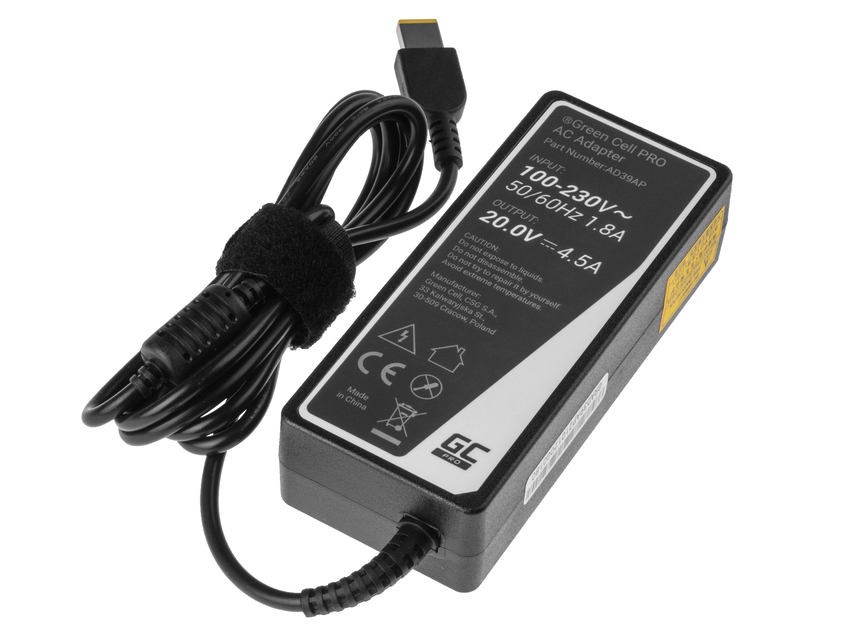 Green Cell PRO polnilec / AC Adapter 20V 4.5A 90W za Lenovo G500 G500s G510 Z51-70 IdeaPad Z510 Z710 ThinkPad T440s T460p T470p (AD39AP)