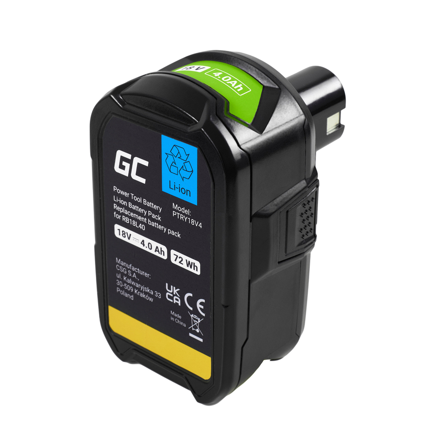 Green Cell baterija za Ryobi ONE+ 18V 4Ah nadomestna baterija RB18L40 (PTRY18V4)