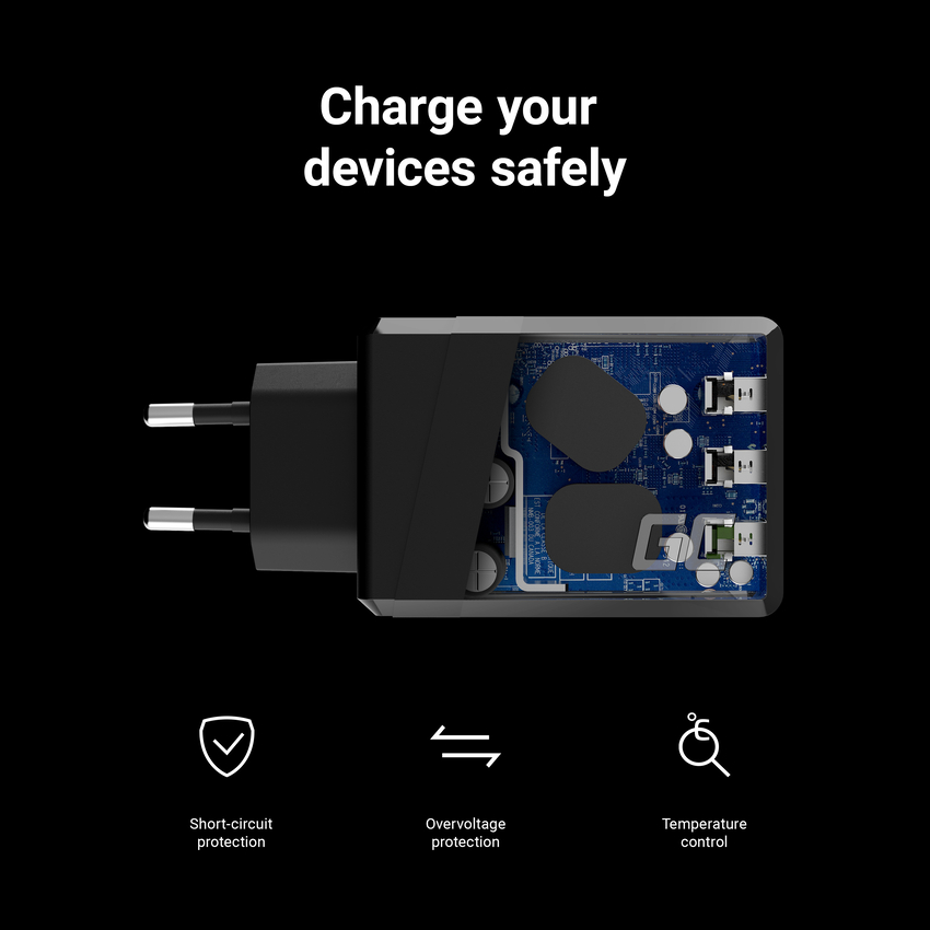 Green Cell GC ChargeSource 3 3xUSB 30W s hitrim polnjenjem technology Ultra Charge and Smart Charge (CHARGC03)