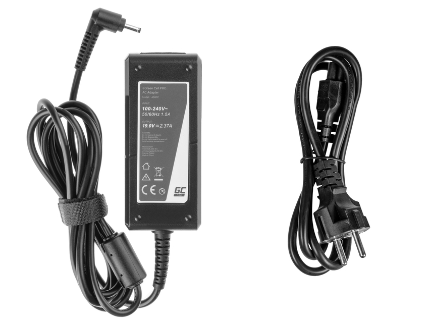 Green Cell PRO polnilec / AC Adapter 19V 2.37A 45W za Asus ZenBook UX21E UX31E, Acer Chromebook 11 CB3-111 13 CB5-311 (AD61P)