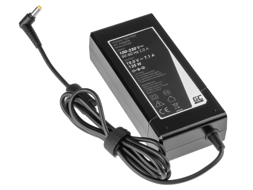 Green Cell PRO polnilec / AC Adapter 19V 7.1A 135W za Acer Aspire Nitro V15 VN7-571G VN7-572G VN7-591G VN7-592G (AD102P)