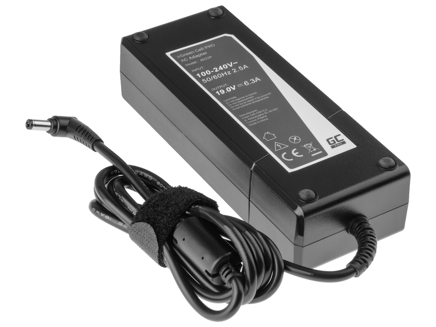 Green Cell PRO polnilec / AC Adapter 19V 6.3A 120W za Asus G56 G60 K73 K73S K73SD K73SV F750 X750 MSI GE70 GT780 (AD22P)
