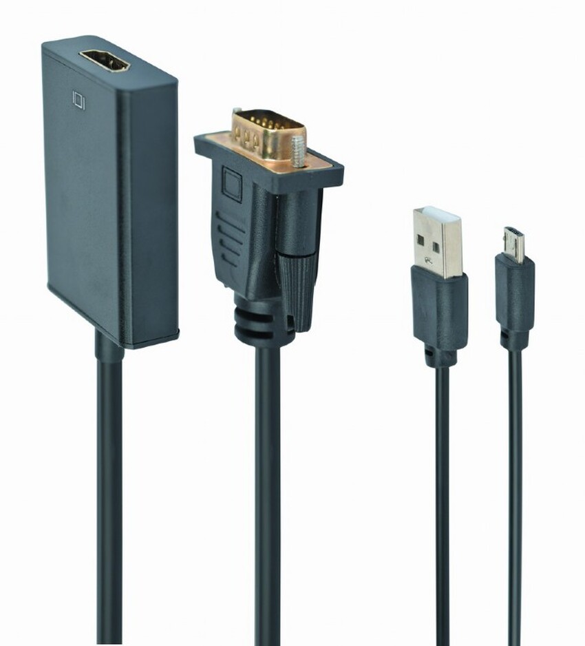 Gembird A-VGA-HDMI-01 video cable adapter 0.15 m HDMI Type A (Standard) VGA (D-SUB)