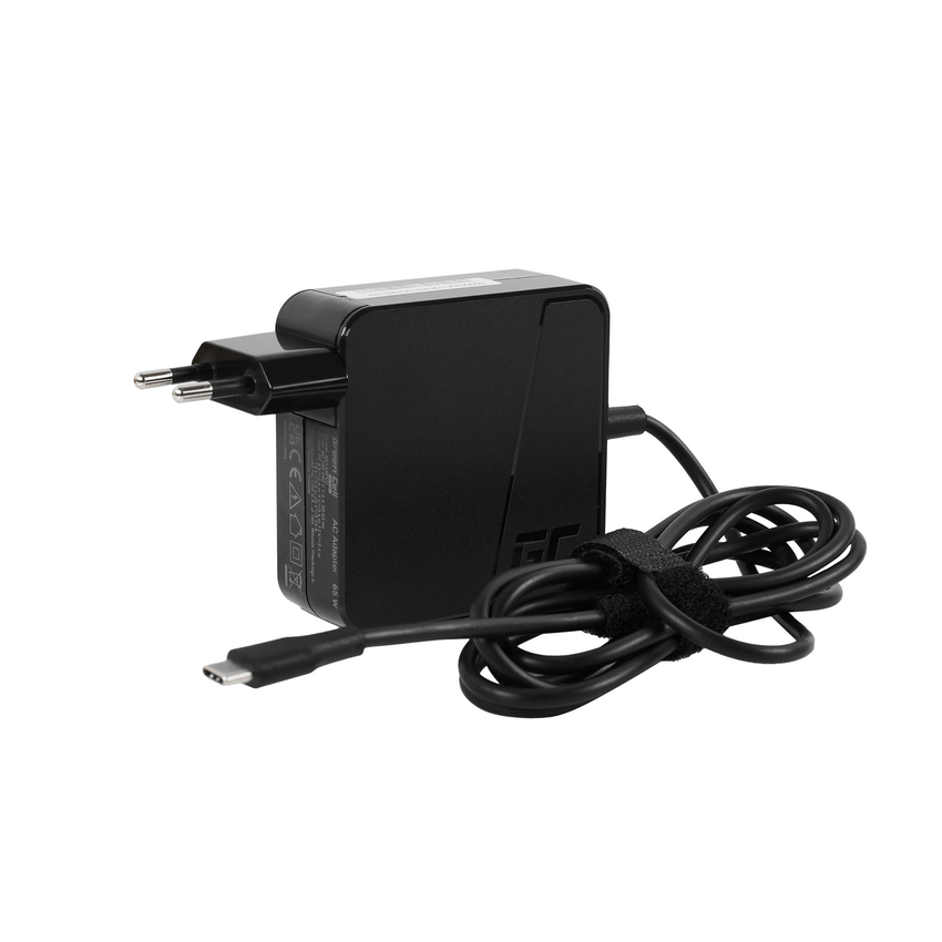 AC ADapter Green Cell PRO USB-C 65W za prenosniki, tablice, telefoni (AD134PV2)
